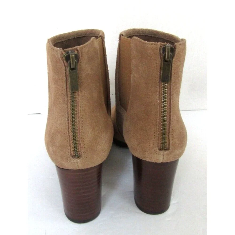 Bella Vita Ankle Boots NWOB Lex Peep Open Toe Brown Suede Leather Womens 8.5